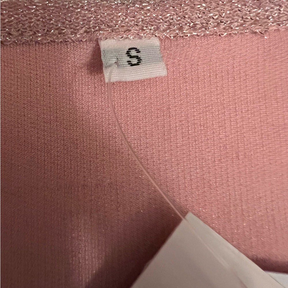 Pink sparkly lined tank dress NWT size S side gathers - Picture 4 of 9
